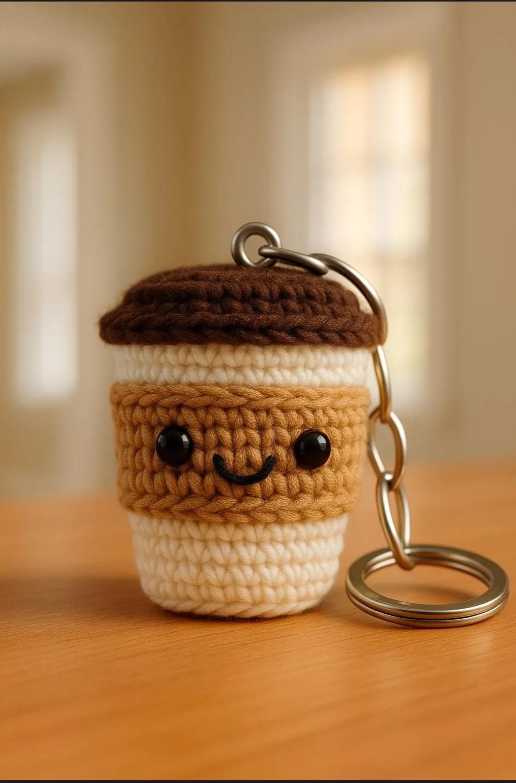 Crochet Coffee Keychain 3